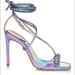 Schutz Vikki Iridecent Lace-Up High-Heel Sandals